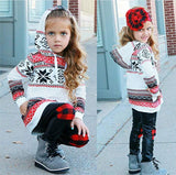 Family Matching Print Hooded Christmas Sweatshirt