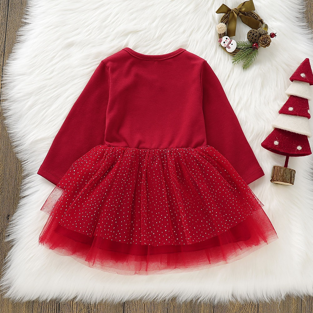 Girl Christmas Dress Gauze Cute Fashion Sister Dresses