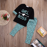 Toddler Kids Baby Girl Outfits Long Sleeve Set 3 Pcs