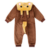 Kid Boy Girl Flannel One-piece Pajamas Warm Animal Winter Home Wear