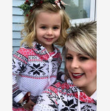 Family Matching Print Hooded Christmas Sweatshirt