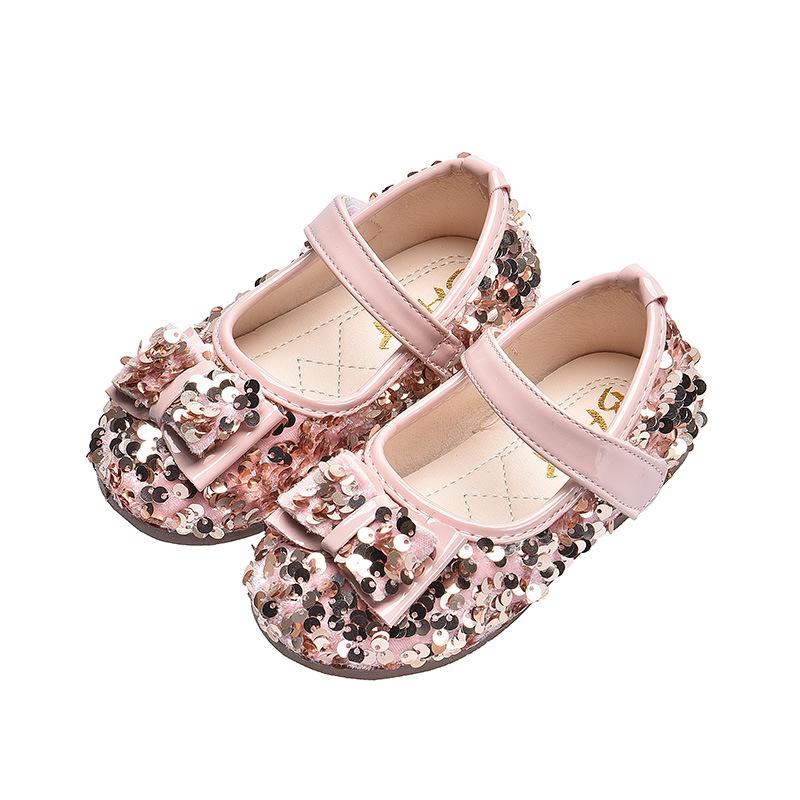 Girl Princess Shoes Sequined Crystal Shoes Soft-soled Single Shoes