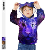 Kid Boy Long Sleeve Ear Cap Autumn Tiger Digital Printing Hoodie