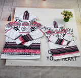 Family Matching Print Hooded Christmas Sweatshirt