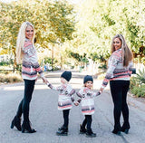 Family Matching Print Hooded Christmas Sweatshirt