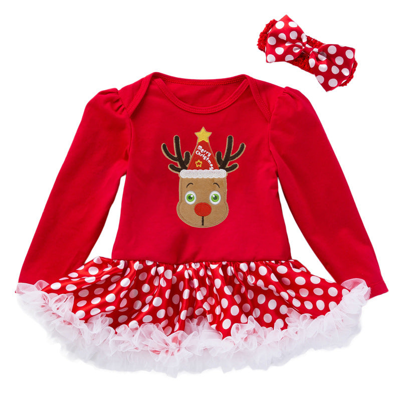 Baby Girl Christmas Long-sleeved Dress 0-2 Years