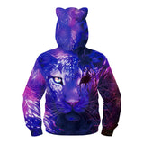 Kid Boy Long Sleeve Ear Cap Autumn Tiger Digital Printing Hoodie