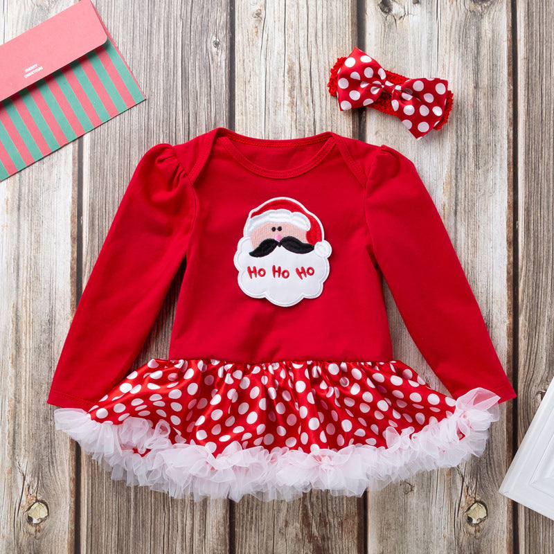 Baby Girl Christmas Long-sleeved Dress 0-2 Years