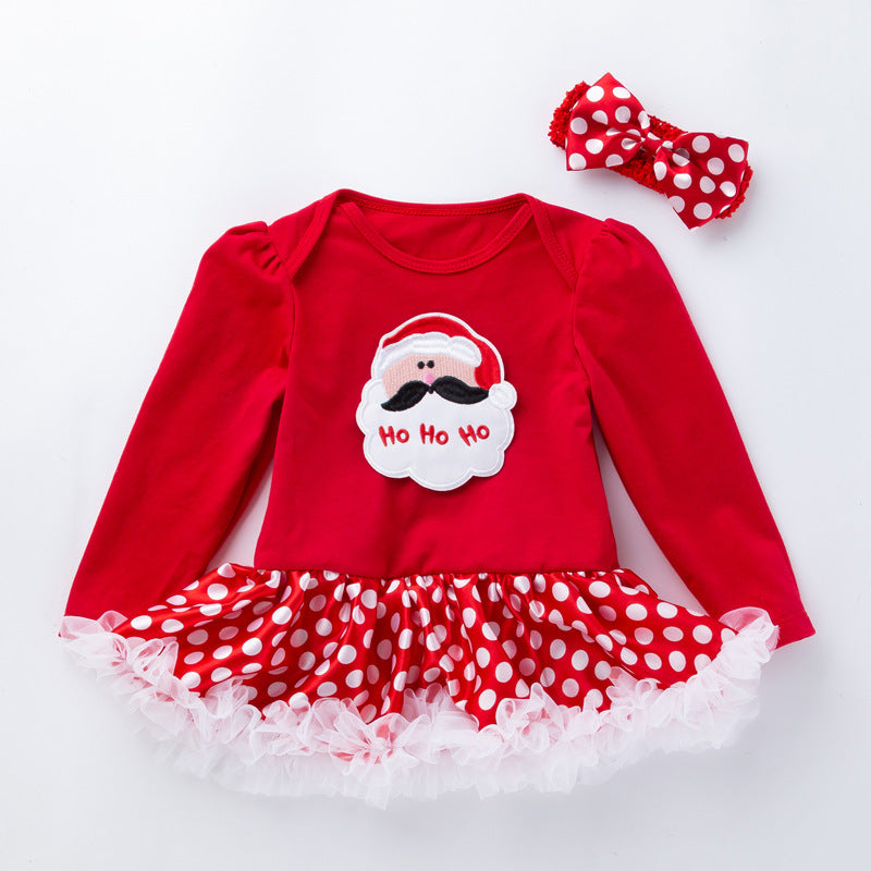 Baby Girl Christmas Long-sleeved Dress 0-2 Years
