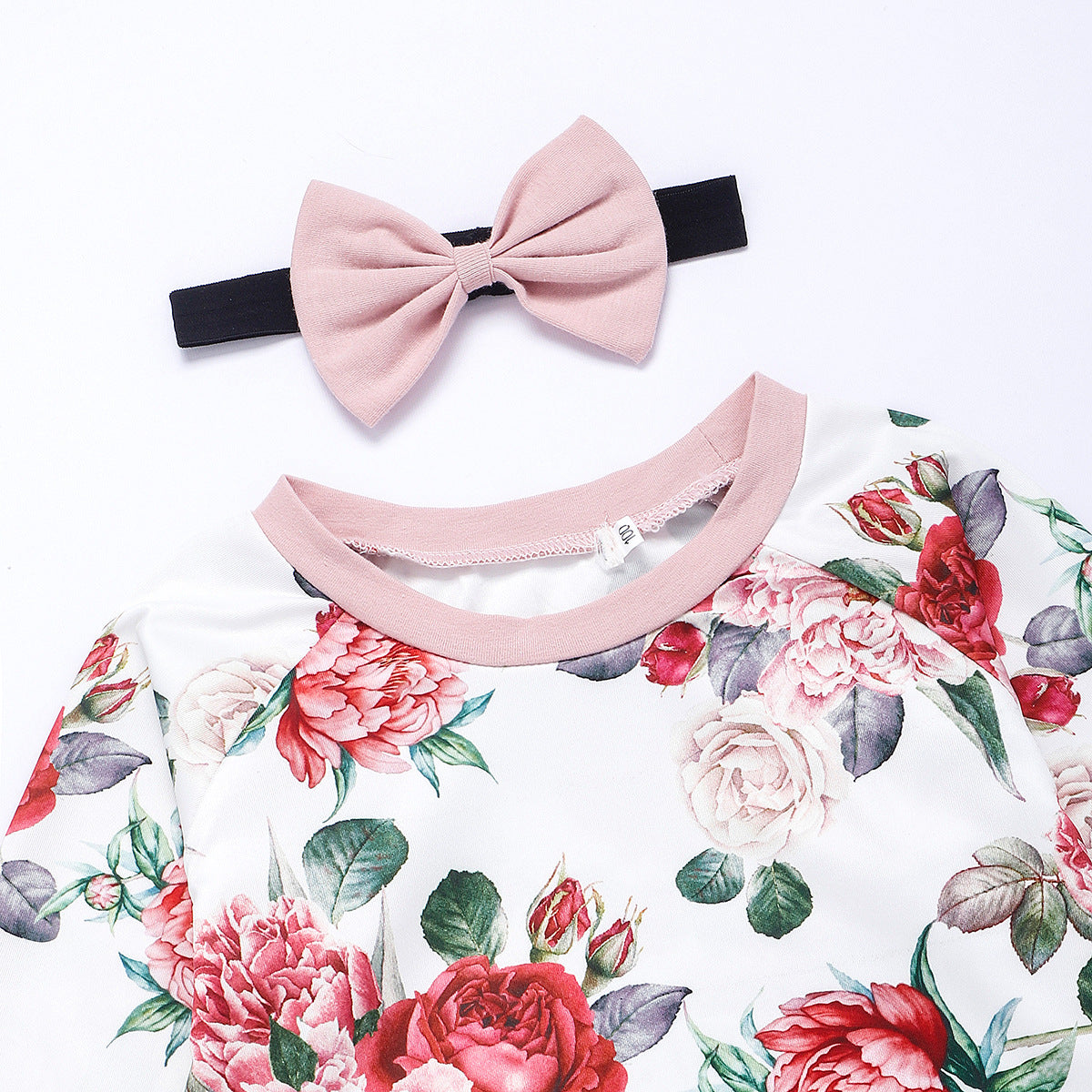 Baby Girls Sets Floral print Long Sleeve 3pcs Set Outfits