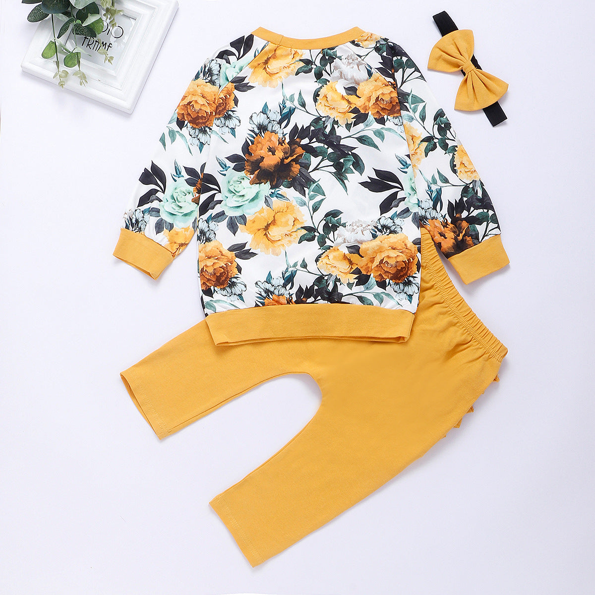Baby Girls Sets Floral print Long Sleeve 3pcs Set Outfits