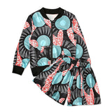 Kid Baby Girl Suit Autumn Bohemian Zipper Shorts Sleeve 2 Pcs Sets