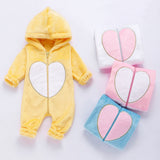 Baby Plush Love Jumpsuits Crawl Newborn Romper Outwear
