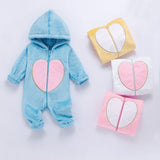 Baby Plush Love Jumpsuits Crawl Newborn Romper Outwear
