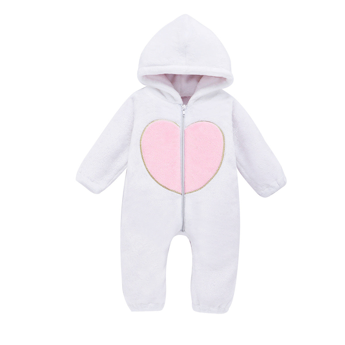 Baby Plush Love Jumpsuits Crawl Newborn Romper Outwear