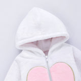 Baby Plush Love Jumpsuits Crawl Newborn Romper Outwear