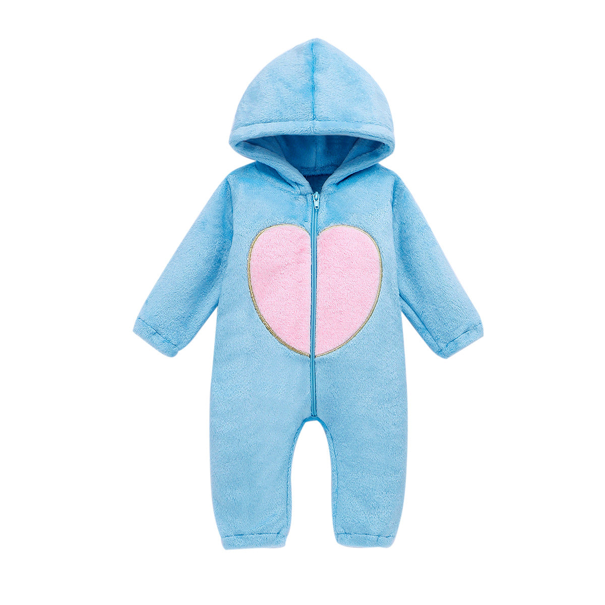 Baby Plush Love Jumpsuits Crawl Newborn Romper Outwear