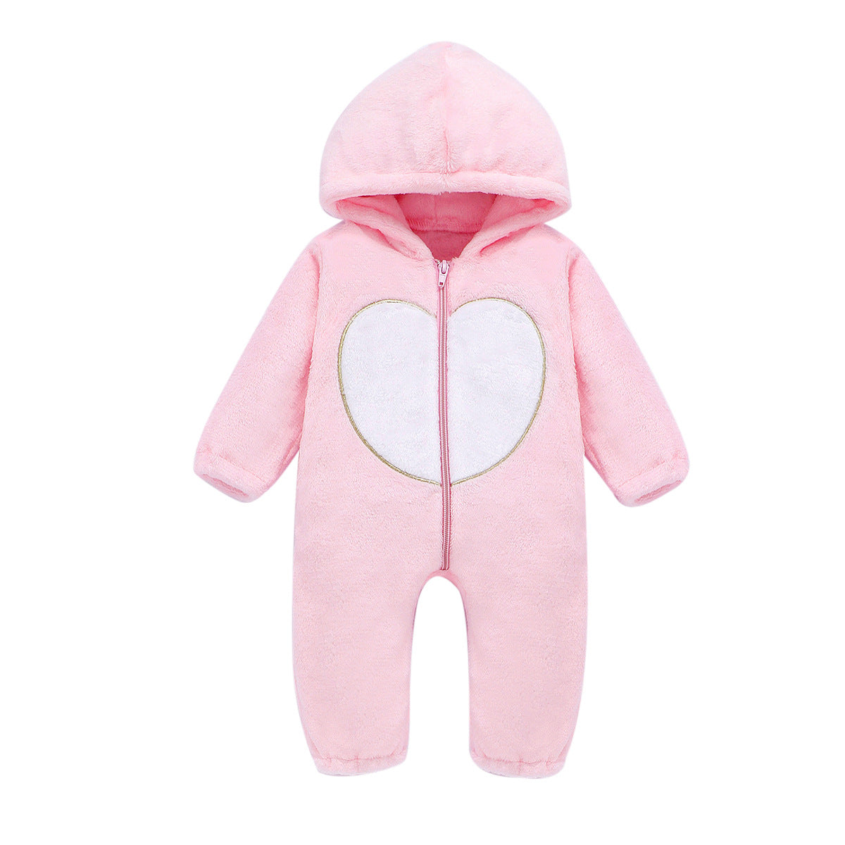 Baby Plush Love Jumpsuits Crawl Newborn Romper Outwear