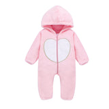 Baby Plush Love Jumpsuits Crawl Newborn Romper Outwear