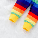 Baby Girl Color Letter Printing Rainbow Outfit Set 3 Pcs
