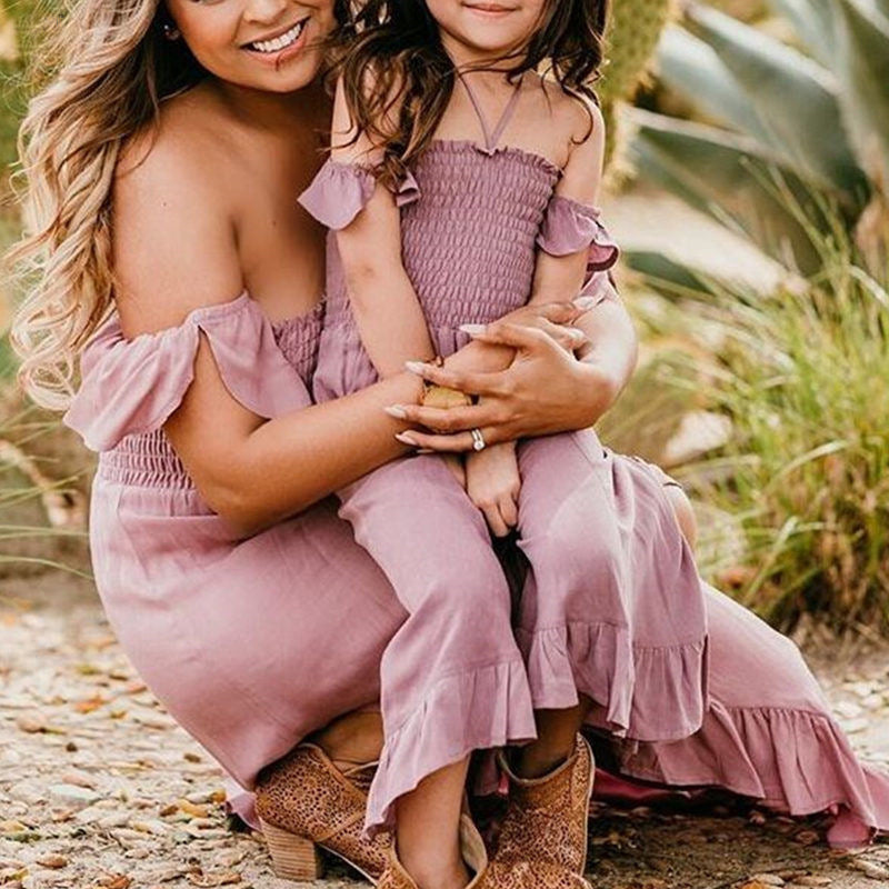 Family Matching Mother-daughter Sexy Beach Holiday Summer Dress