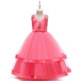 Kid Girl Princess Large Wedding Pompous Catwalk Dress
