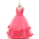 Kid Girl Princess Large Wedding Pompous Catwalk Dress