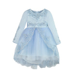 Kid Girl Long Sleeve Princess Poncho Flower Wedding Dress