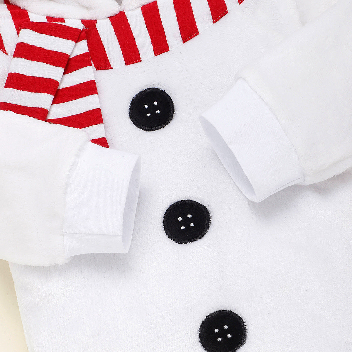 Kids Baby Snowman Embroidered Hooded Jumpsuit Rompers