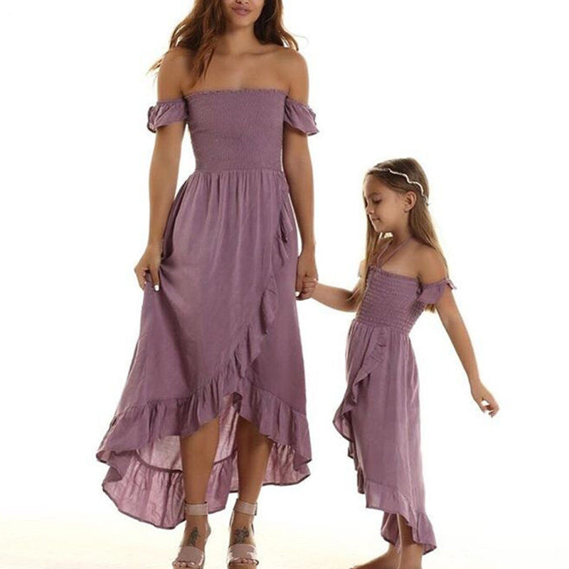 Family Matching Mother-daughter Sexy Beach Holiday Summer Dress