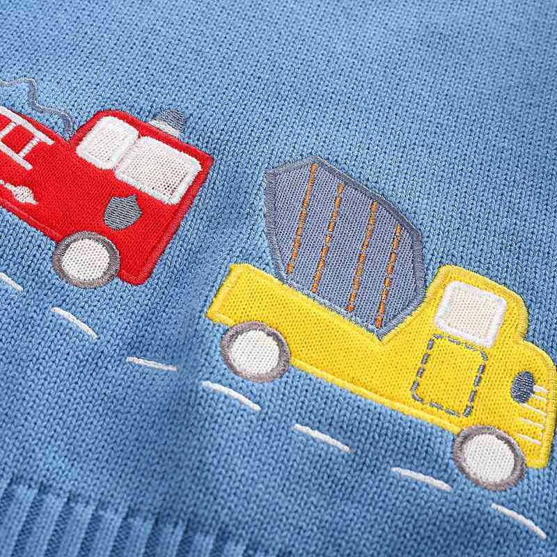Kid Baby Boy Embroidered Car Knitted Sweater