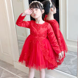 Kid Girl Long Sleeve Princess Poncho Flower Wedding Dress