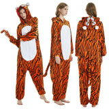 Family Matching Lions Flannel Cartoon One-piece Animals Pajamas