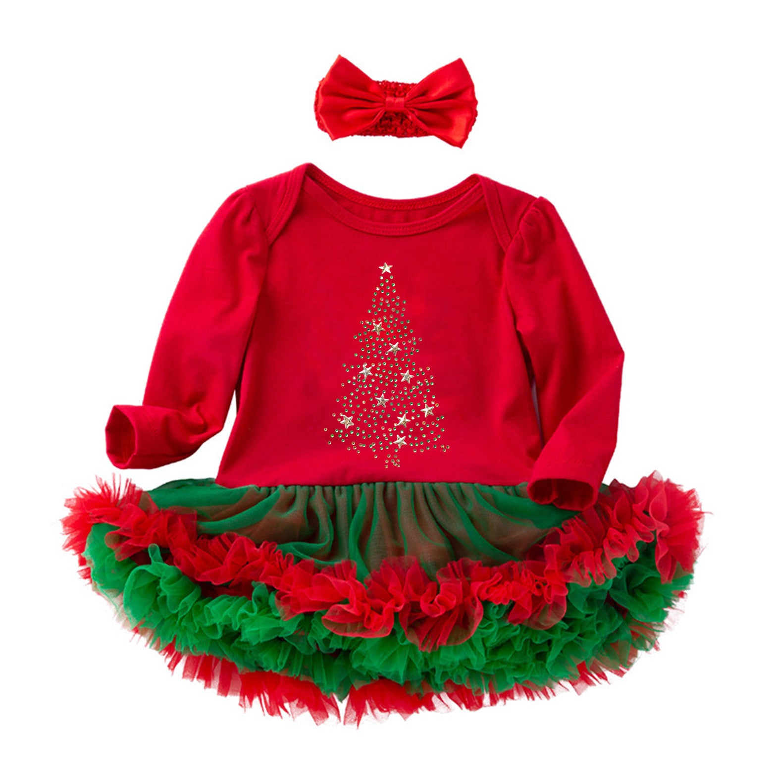 Baby Girl Christmas Long-sleeved Dress 0-2 Years