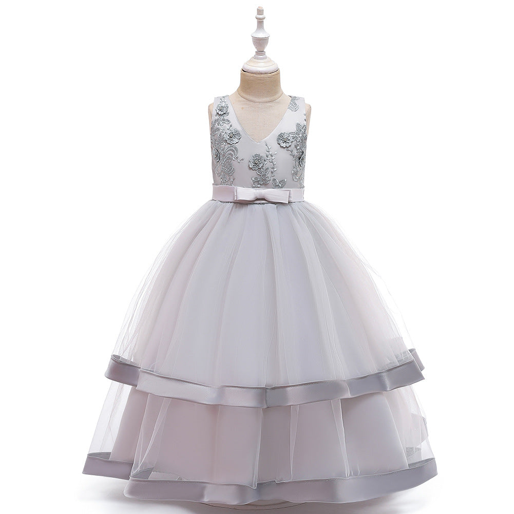 Kid Girl Princess Large Wedding Pompous Catwalk Dress