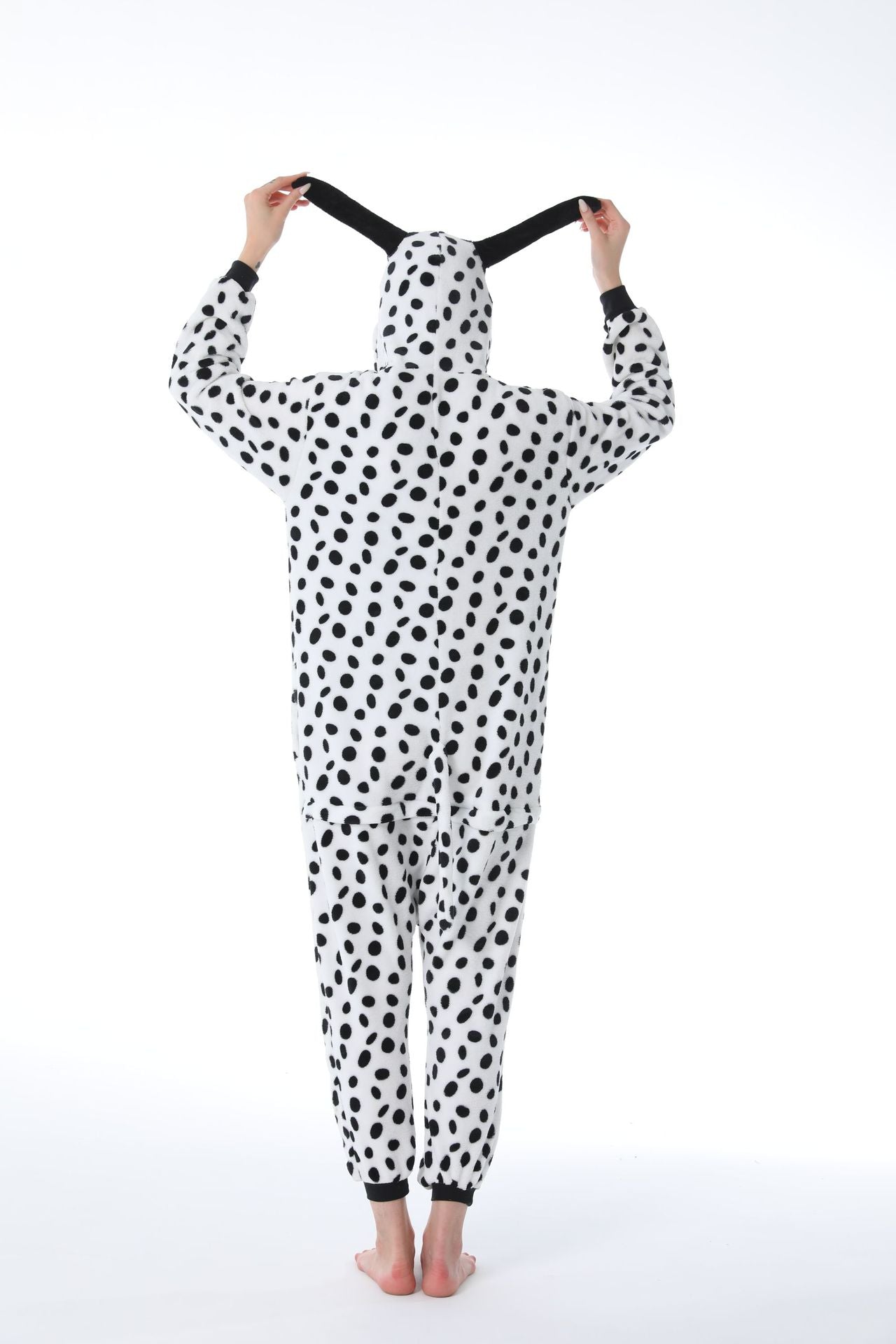 Family Matching Dalmatian Cartoon Animal One-piece Flannel Pajamas