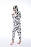 Family Matching Dalmatian Cartoon Animal One-piece Flannel Pajamas