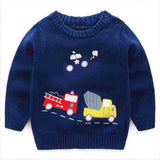 Kid Baby Boy Embroidered Car Knitted Sweater
