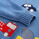 Kid Baby Boy Embroidered Car Knitted Sweater