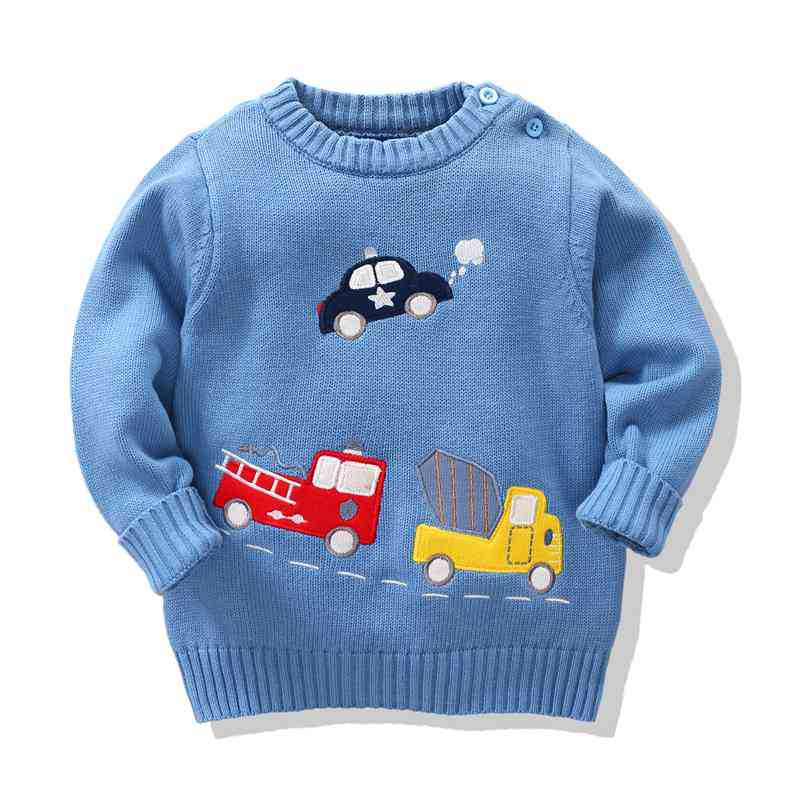 Kid Baby Boy Embroidered Car Knitted Sweater