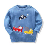 Kid Baby Boy Embroidered Car Knitted Sweater