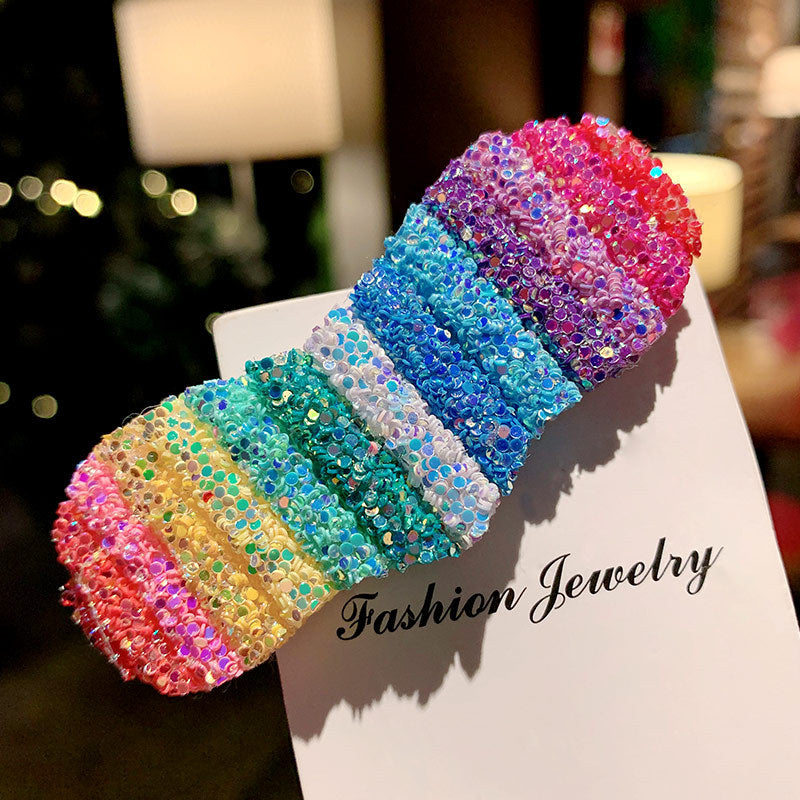 Kid Girl Korea Colorful Sequin Clip Adorable Hair Headwears
