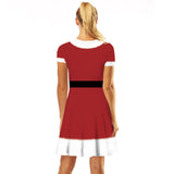 Family Matching Christmas Red White Striped Digital Parent-child Dresses