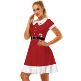 Family Matching Christmas Red White Striped Digital Parent-child Dresses