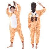 Family Matching Lions Flannel Cartoon One-piece Animals Pajamas