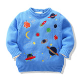 Kid Baby Boy Embroidery Double Layer Thickened Sweater