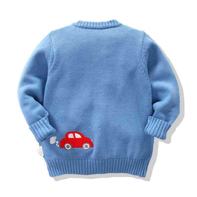 Kid Baby Boy Embroidered Car Knitted Sweater