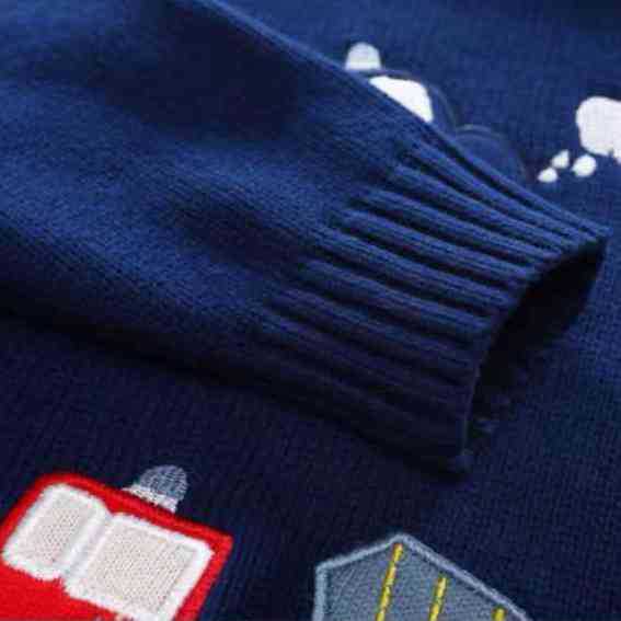 Kid Baby Boy Embroidered Car Knitted Sweater