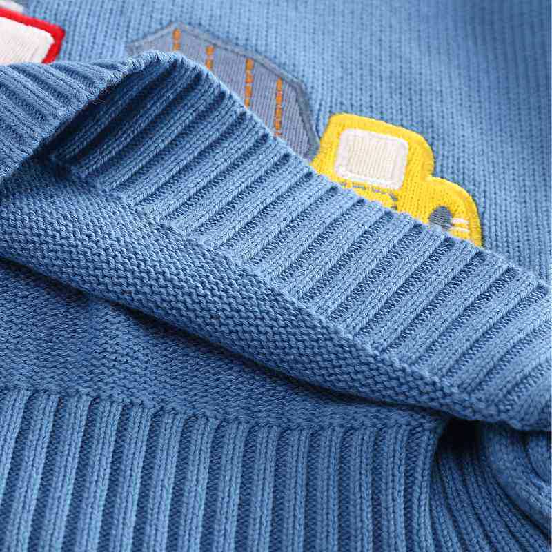 Kid Baby Boy Embroidered Car Knitted Sweater