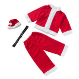 Kids Boy Girl Christmas Santa Claus Thickened Cashmere 2 Pcs Set